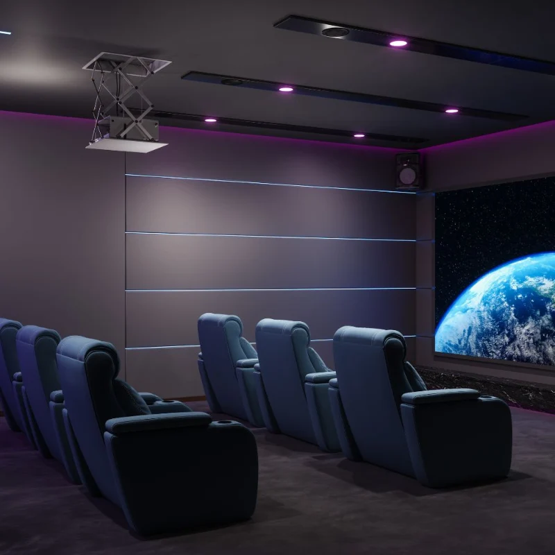 A home cinema. We design and fit smart home cinema installations