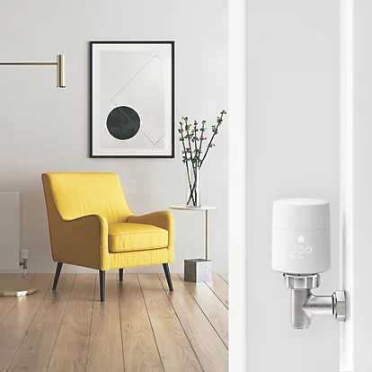 A smart thermostatic radiator valve by Tado, retrofitted by Heritage Electrical Automation
