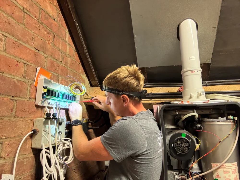 Paul Watson working on a Loxone automation system installation